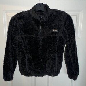 Zyia black 3/4 zip plush hoodie Sz 10-11
